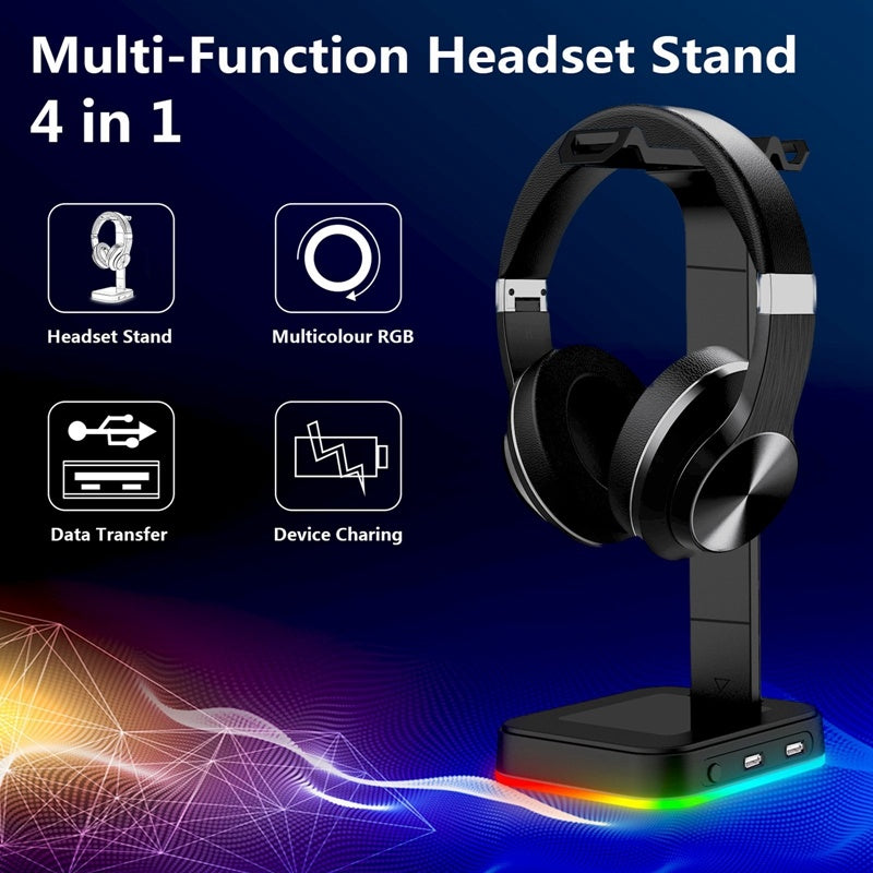 Gamer 2 In 1 RGB Headphone Stand